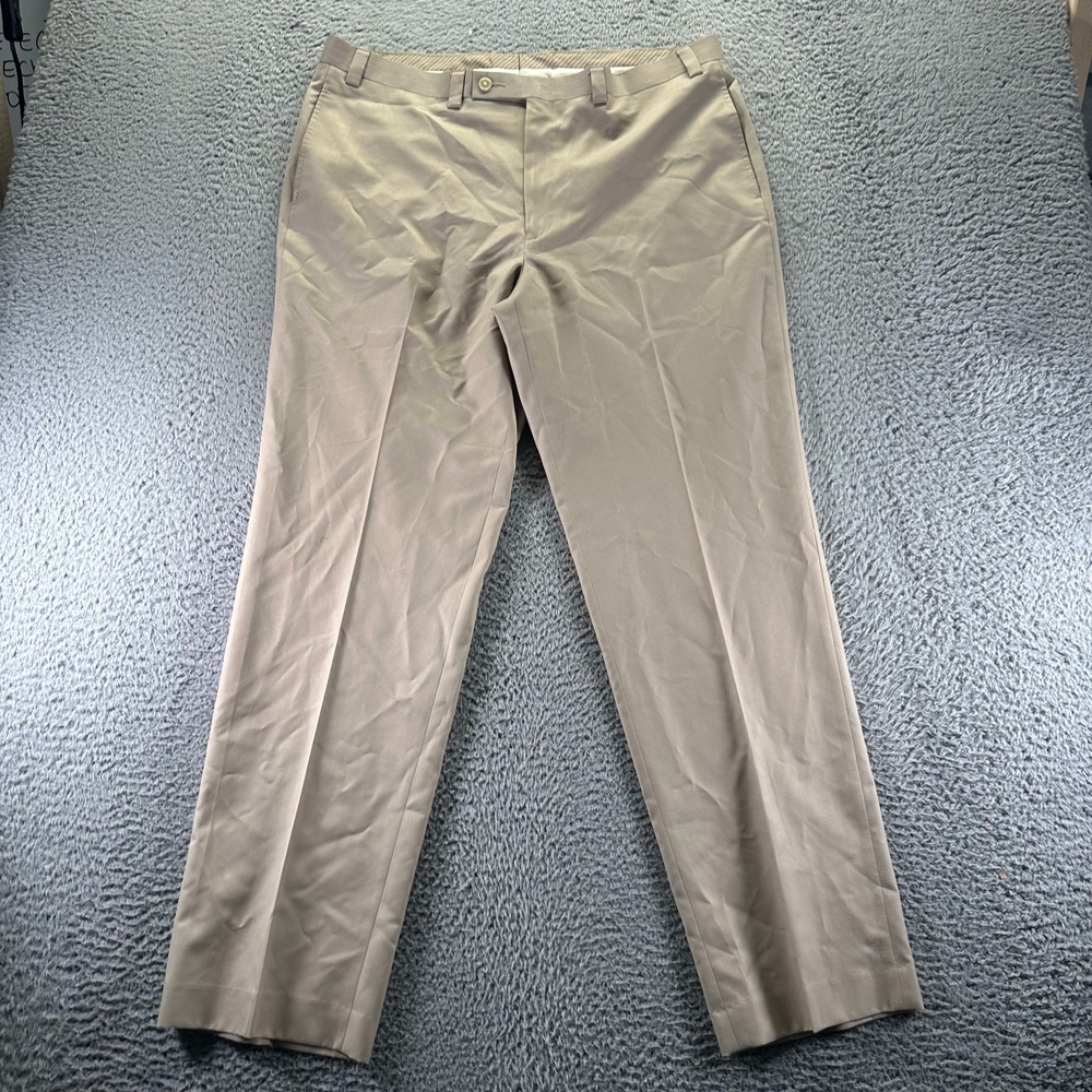 Calvin Klein Pant Mens 38x30 Brown Polyester Dress Straight Leg‎ Business Office